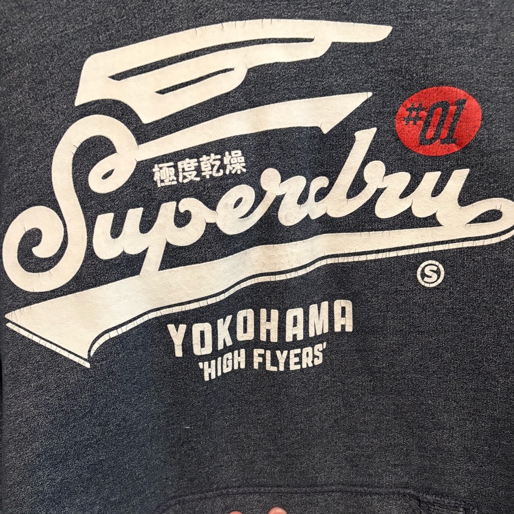 Superdry High Flyers Hoodie in Ink Blue Grit - Picture 3 of 6